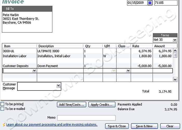 Record Customer Prepayments