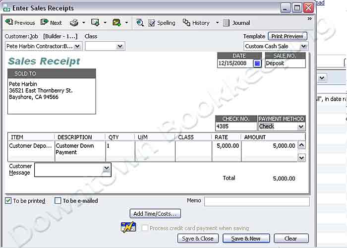 Record Customer Prepayments