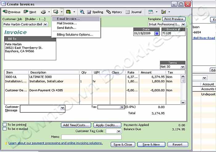 Email proposals & invoices in QuickBooks