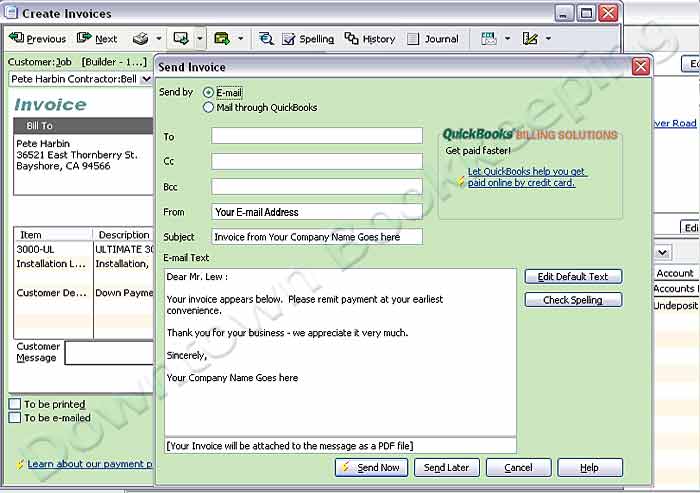 Email proposals & invoices in QuickBooks