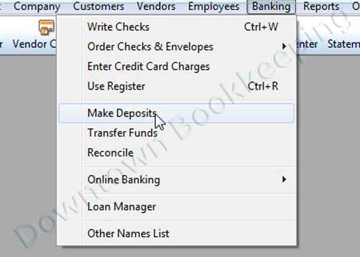 How to make a deposit in Quickbooks